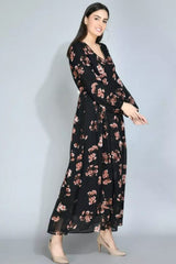 Fancy Georgette floral printed long dress